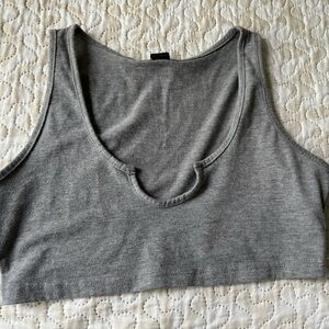 Gray Sleeveless Crop Top